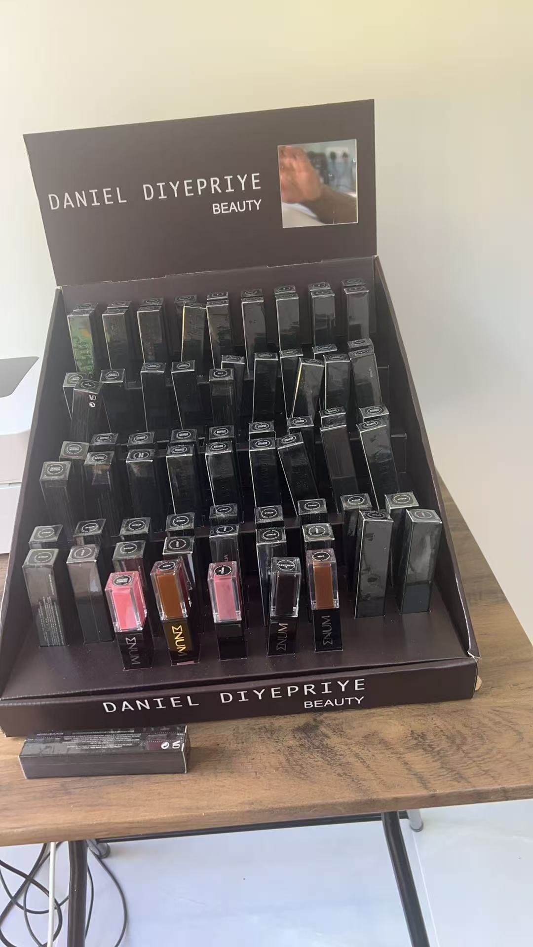 Daniel Diyepriye Beauty branded counter display